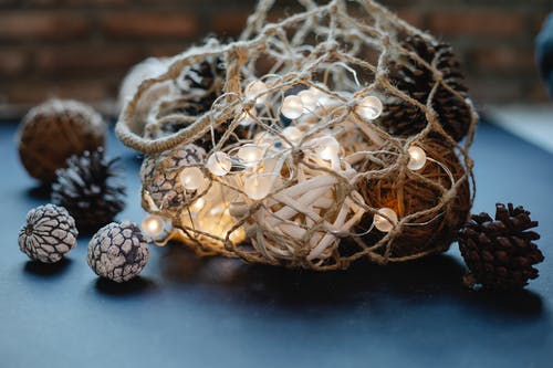 白色和棕色的圆形装饰 · 免费素材图片