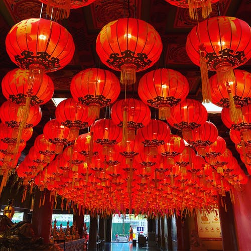 有关中国灯笼, 挂, 装饰的免费素材图片