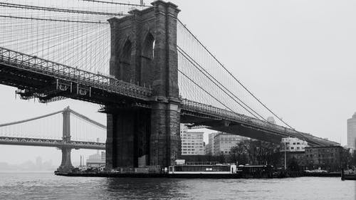 有关吊桥, 单色, 基础设施的免费素材图片
