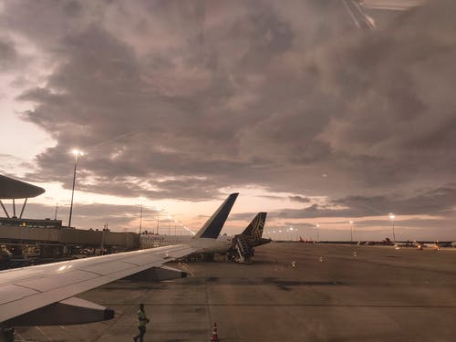 有关交通系统, 客机, 日落的免费素材图片