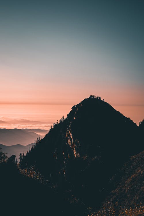 有关剪影, 垂直拍摄, 山的免费素材图片