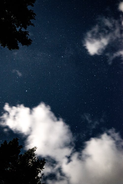 夜晚的白云和蓝天 · 免费素材图片