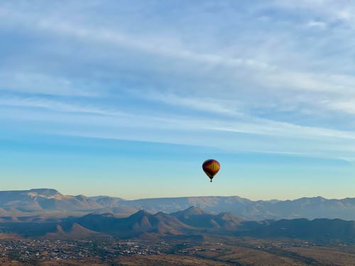 有关山, 无人机摄影, 热气球的免费素材图片