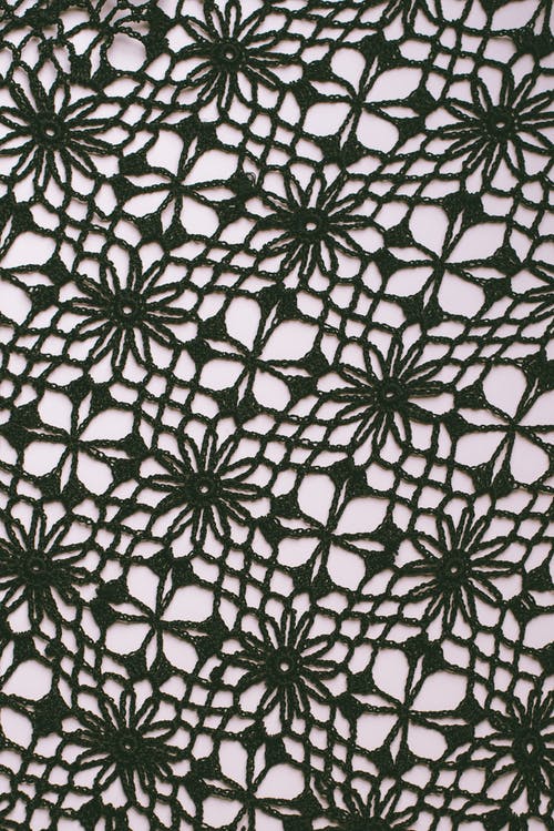 黑白花卉纺织 · 免费素材图片