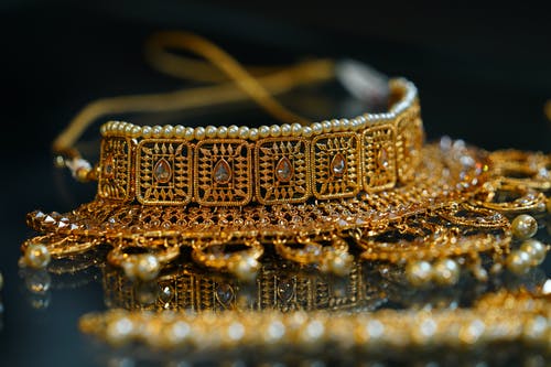 金银串珠项链 · 免费素材图片