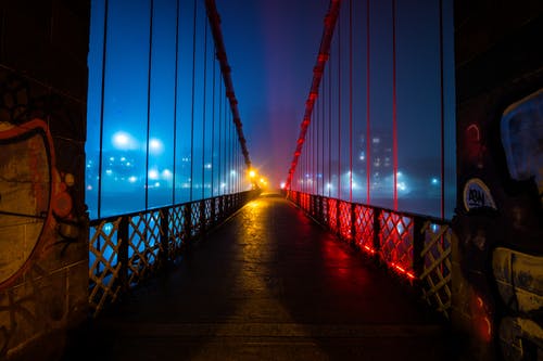 有关吊桥, 有薄雾的, 有雾的的免费素材图片
