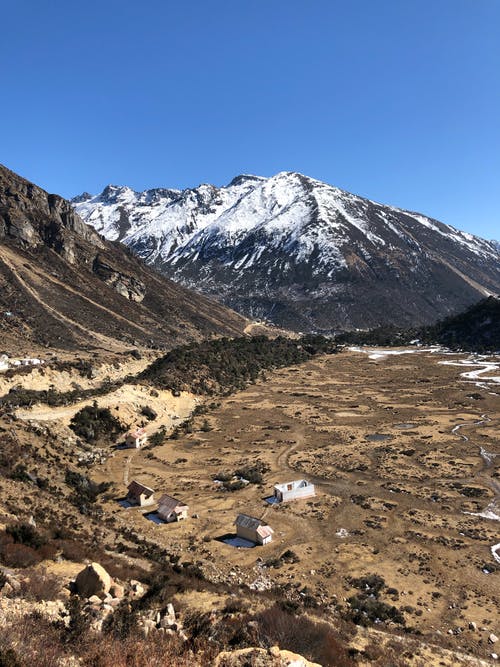 有关冰河, 垂直拍摄, 大雪覆盖的免费素材图片