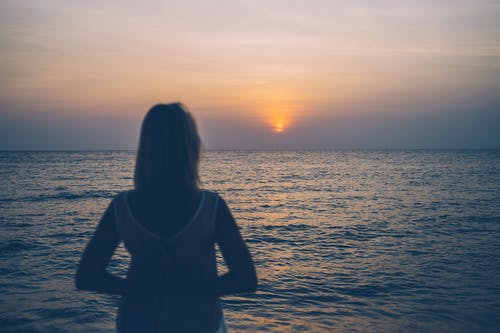 有关後視圖, 日落, 海的免费素材图片