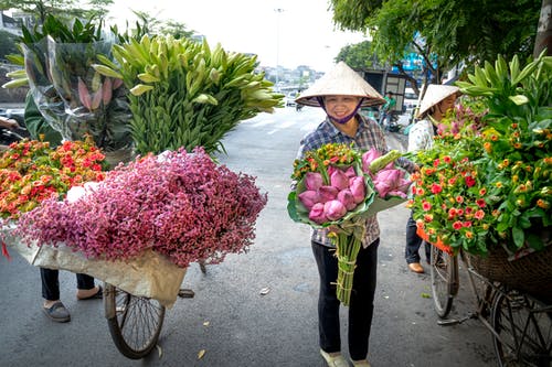 有关一束鲜花, 戶外, 街边小贩的免费素材图片