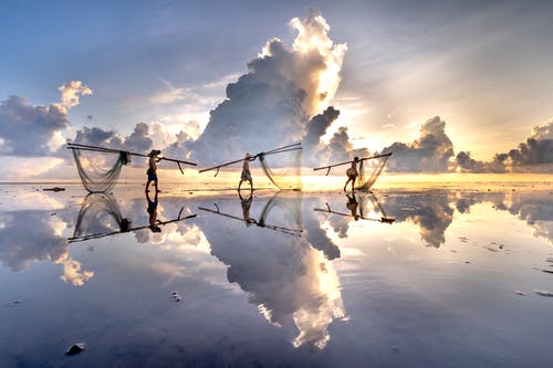 有关低潮, 反射, 困住的免费素材图片