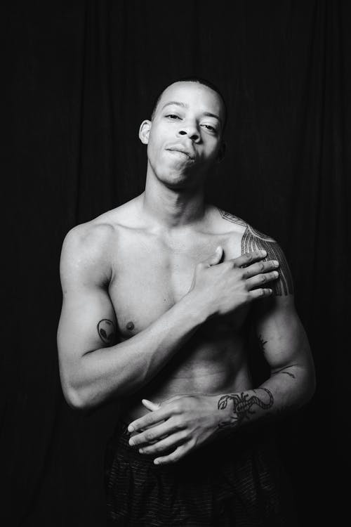 有关刺青的, 半裸, 垂直拍摄的免费素材图片