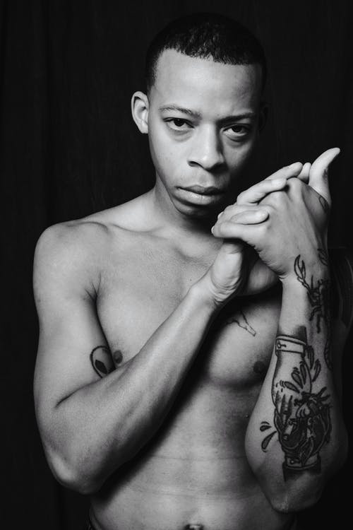 有关刺青的, 半裸, 垂直拍摄的免费素材图片