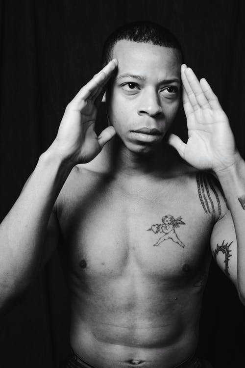 有关刺青的, 半裸, 垂直拍摄的免费素材图片