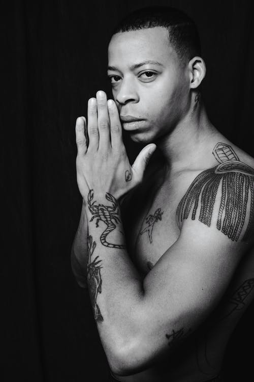 有关刺青的, 半裸, 垂直拍摄的免费素材图片