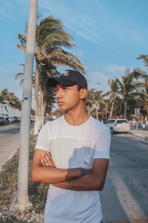 有关双臂交叉, 垂直拍摄, 帽子的免费素材图片