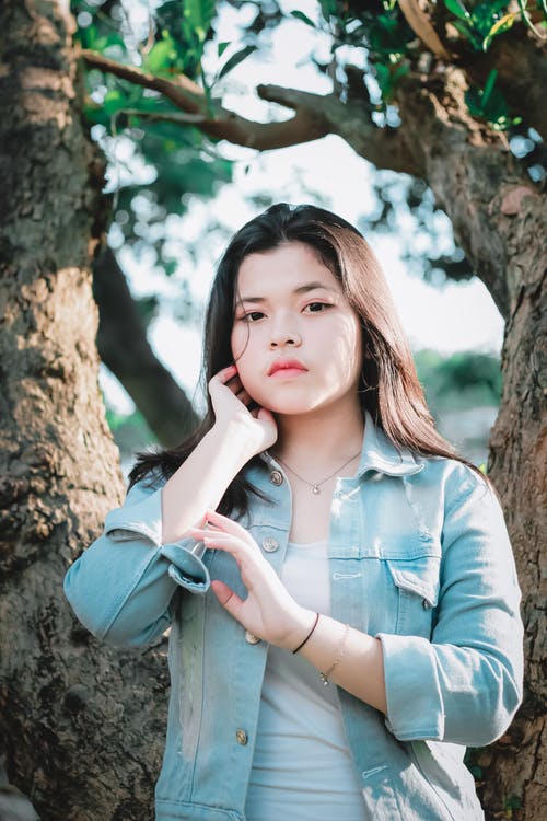 有关垂直拍摄, 摆姿势, 牛仔外套的免费素材图片