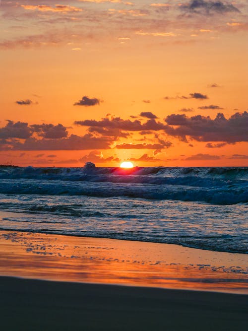 有关垂直拍摄, 太陽, 岸邊的免费素材图片
