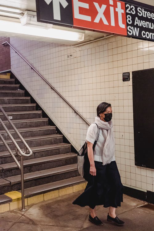 有关地铁站, 垂直拍摄, 女人的免费素材图片