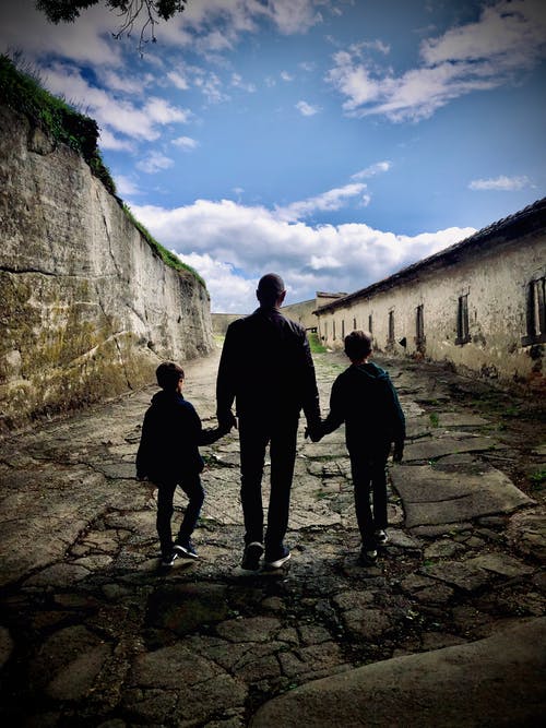 有关儿子, 儿童, 剪影的免费素材图片