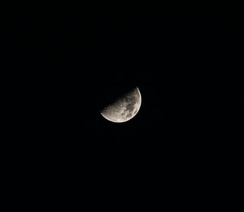 有关半月, 夜空, 月球的的免费素材图片