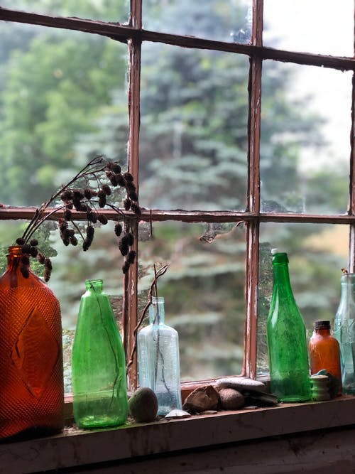 有关玻璃制品, 瓶子, 窗格的免费素材图片
