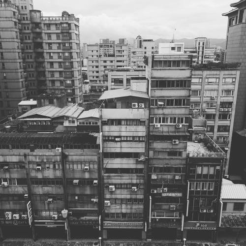 有关住宅楼, 公寓建筑, 单色的免费素材图片