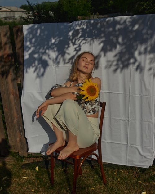 有关向日葵, 坐, 垂直拍摄的免费素材图片