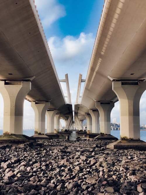 有关列, 在桥下, 垂直拍摄的免费素材图片