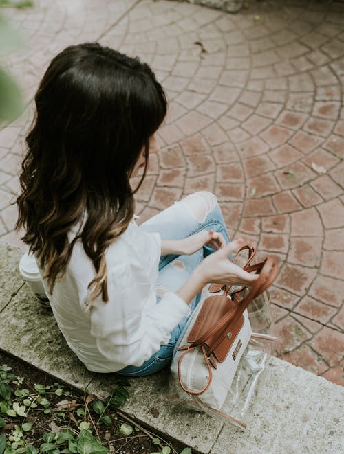 有关后视图, 坐, 女人的免费素材图片