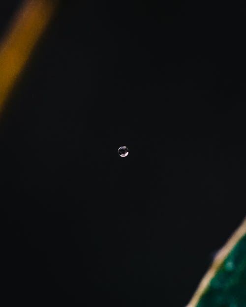 一滴水在黑色背景上 · 免费素材图片