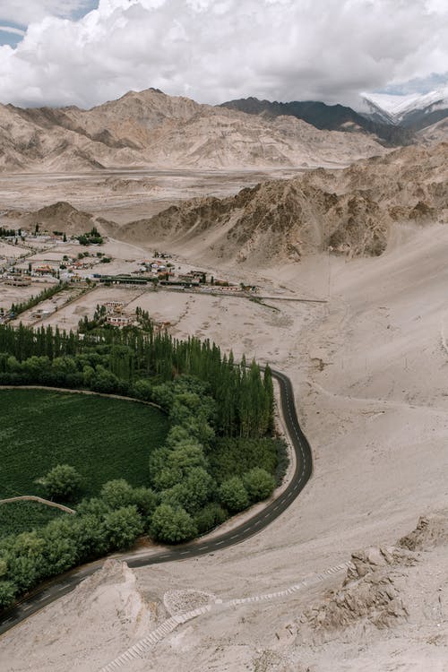 草地附近的沙质地形 · 免费素材图片