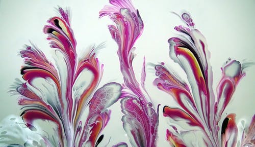 粉色和白色抽象绘画 · 免费素材图片