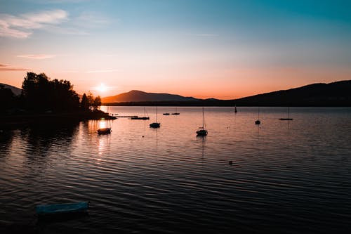 树木和山脉的轮廓 · 免费素材图片