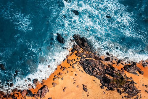 海滩鸟瞰图 · 免费素材图片