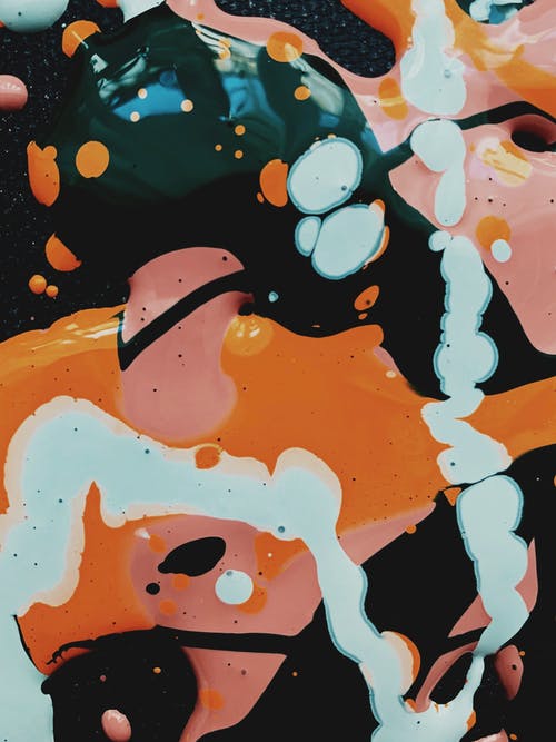 橙色和白色抽象绘画 · 免费素材图片