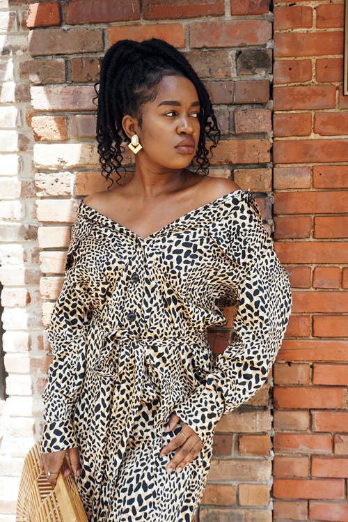 女人穿着豹纹连衣裙 · 免费素材图片