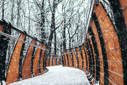 雪盖的桥 · 免费素材图片