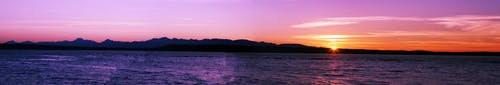 海上日落的全景摄影 · 免费素材图片