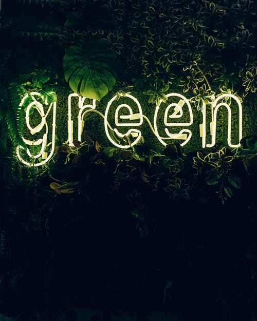 发光的绿色标志 · 免费素材图片