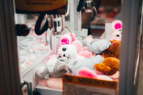 自动贩卖机彩色动物毛绒玩具 · 免费素材图片