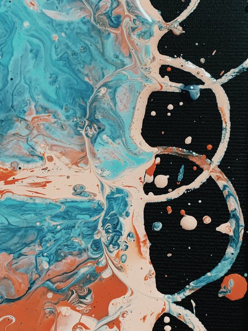 蓝色和白色抽象绘画 · 免费素材图片