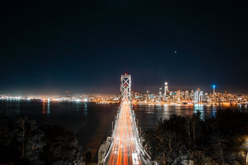 晚上鸟瞰桥 · 免费素材图片