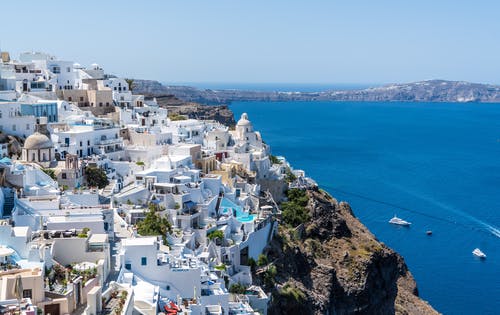 白天希腊风景视图 · 免费素材图片
