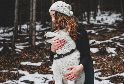 女人拥抱她的狗 · 免费素材图片