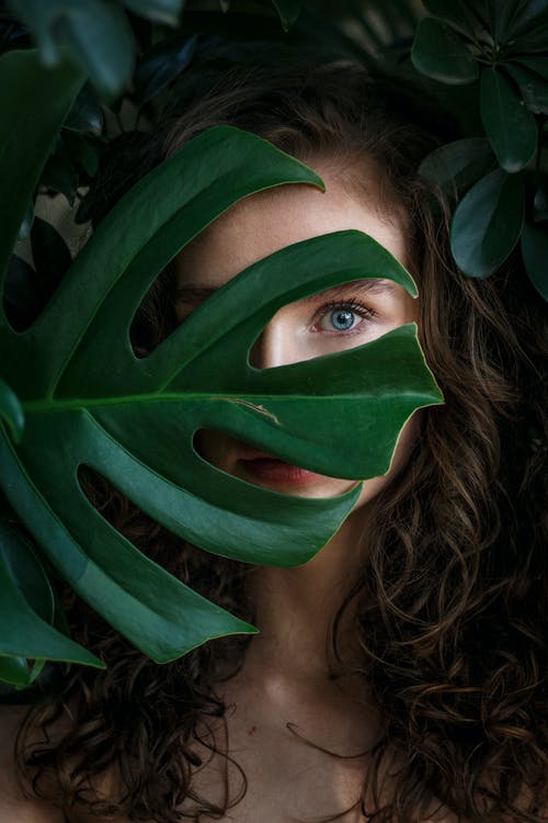 用树叶覆盖的女人的照片 · 免费素材图片