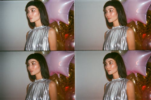 女人站在气球旁边的侧视图照片 · 免费素材图片