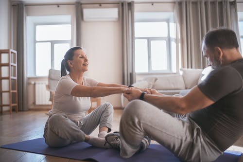 有关一对, 伸展, 健身的免费素材图片