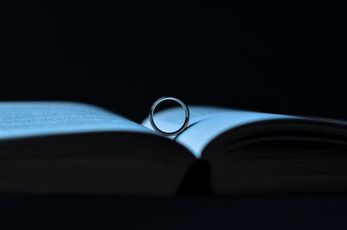 书页上的银戒指 · 免费素材图片
