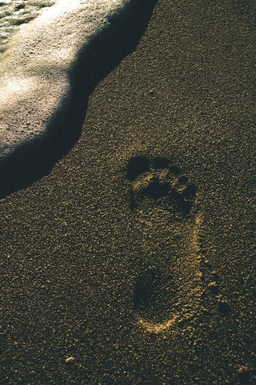 沙滩上的足迹 · 免费素材图片