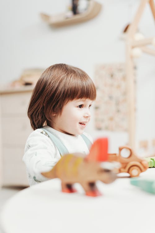 玩玩具的白色长袖衬衫的孩子 · 免费素材图片